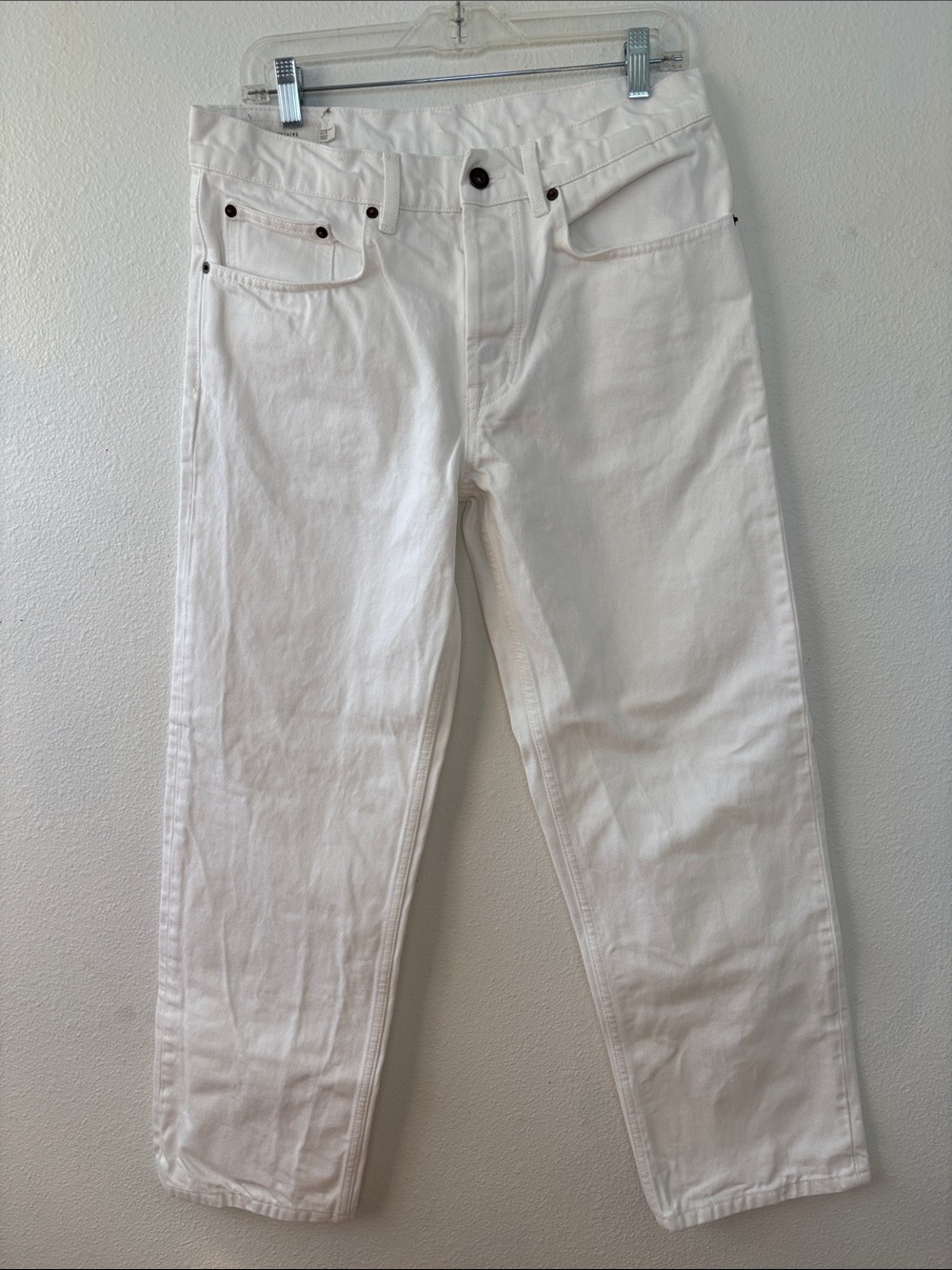 Zara Men's White Straight Jeans - Clean Straight Fit